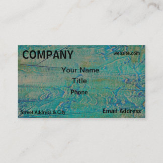 Retro Art Green Blue Textured Business Card