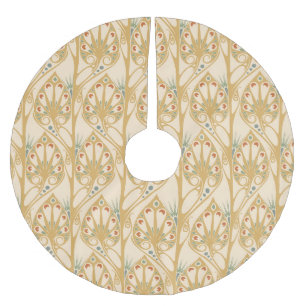 Retro art nouveau, abstract geometric lines. brushed polyester tree skirt