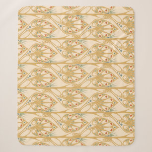 Retro art nouveau, abstract geometric lines. sherpa blanket