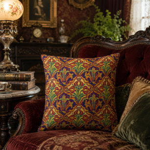 Retro Art Nouveau Floral Pattern by Walter Crane Cushion
