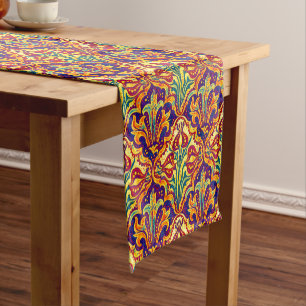 Retro Art Nouveau Floral Pattern by Walter Crane Short Table Runner