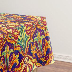 Retro Art Nouveau Floral Pattern by Walter Crane Tablecloth