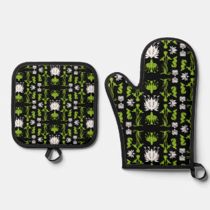 Retro Art Nouveau Home Decor Prints Oven Mitt & Pot Holder Set