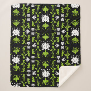 Retro Art Nouveau Home Decor Prints Sherpa Blanket
