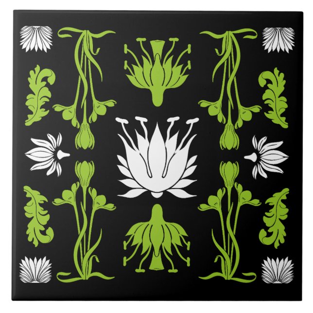 Retro Art Nouveau Home Decor Prints Tile (Front)