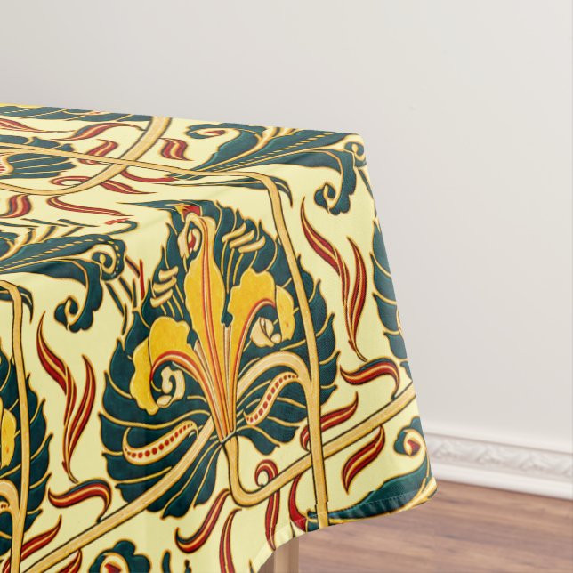 Retro Art Nouveau Lily Pattern by Walter Crane Tablecloth (In Situ)