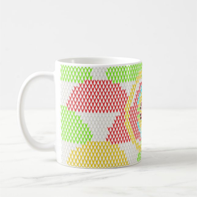 Retro Art Nouveau Pattern  Coffee Mug (Left)