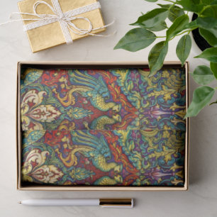 Retro Art Nouveau Peacocks & Birds by Walter Crane Tissue Paper