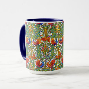 Retro Art Nouveau Peacocks & Fruit by Walter Crane Mug