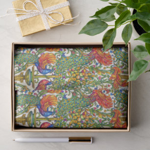 Retro Art Nouveau Peacocks & Fruit by Walter Crane Tissue Paper