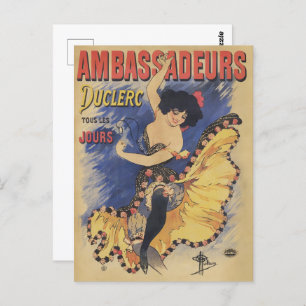 Retro Art Nouveau, Spanish Flamenco Dancer Postcard