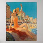 Retro Art Print, "Atlantic City" Eggleston Poster<br><div class="desc">An awesome retro art print by Edward Mason Eggleston an American Artist and illustrator.  Vintage "Atlantic City" Painting (1937).</div>