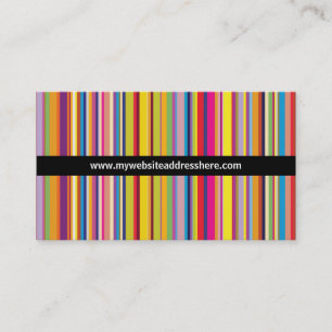 Retro art Striped Skinny Website Business Card