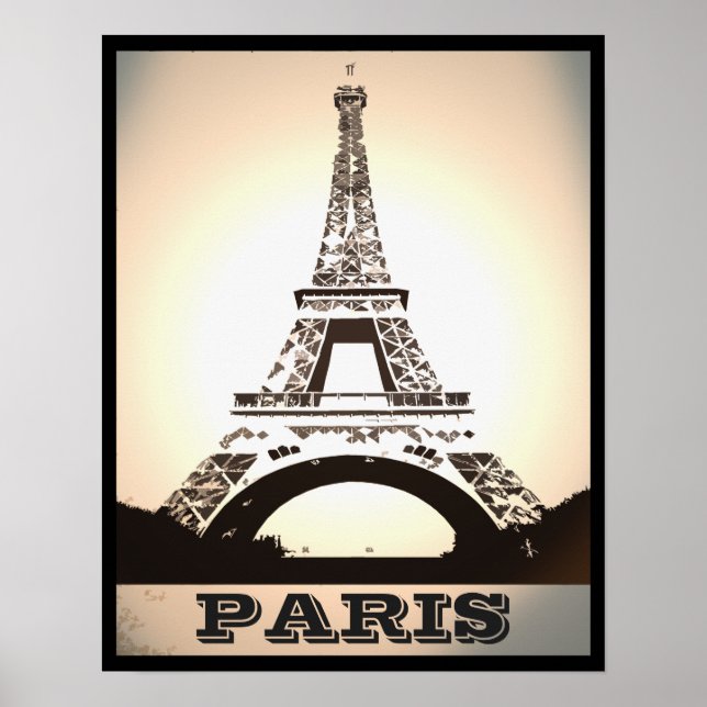 Retro art vintage Paris cover Poster (Front)