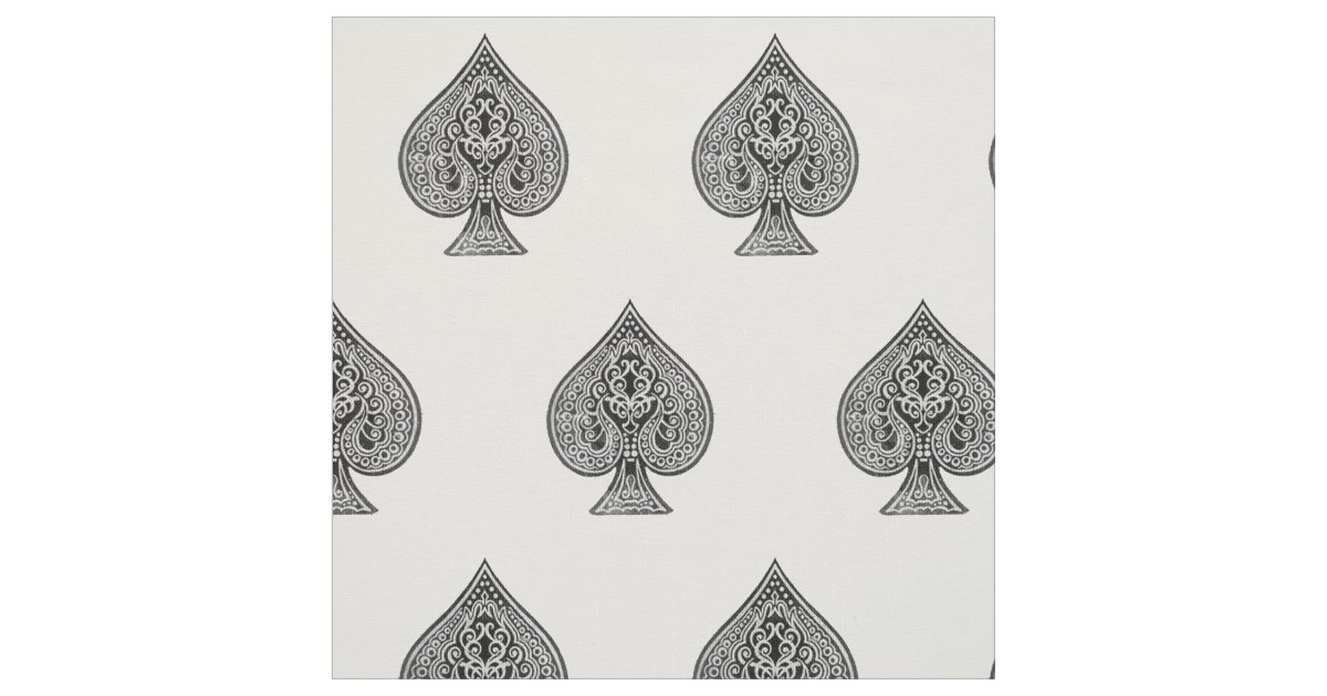 Retro Artistic Poker Ace Of Spades Fabric Zazzle