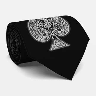 Retro Artistic Poker Ace Of Spades Personalised Tie