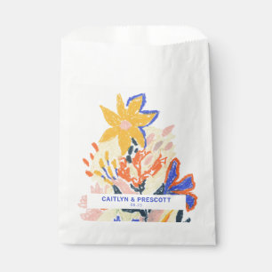 Retro Artsy Abstract Floral Wedding Custom  Favour Bags