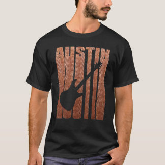 Retro Artsy Austin Vintage Music Guitar T-Shirt
