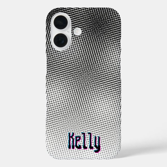 Retro Artsy Black and White Moiré 3D Movie Case-Mate iPhone Case (Back)