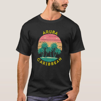 Retro Aruba Vacation Souvenir Palm Tree T-Shirt