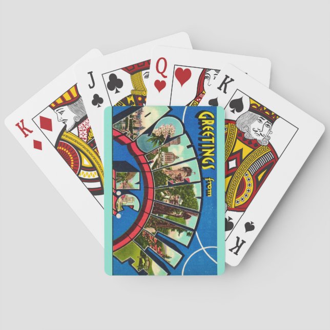 Retro Asheville NC Playing Cards (Back)