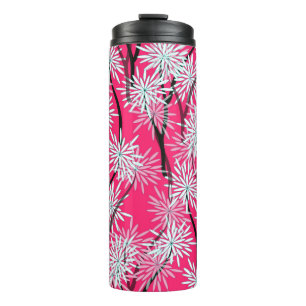 Retro Asian Floral Wallpaper. Thermal Tumbler