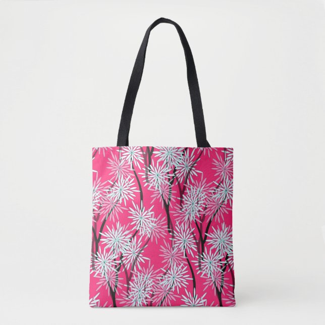 Retro Asian Floral Wallpaper. Tote Bag (Front)