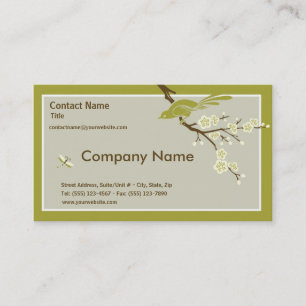 Retro Asian-Inspired Simplicity Business Card