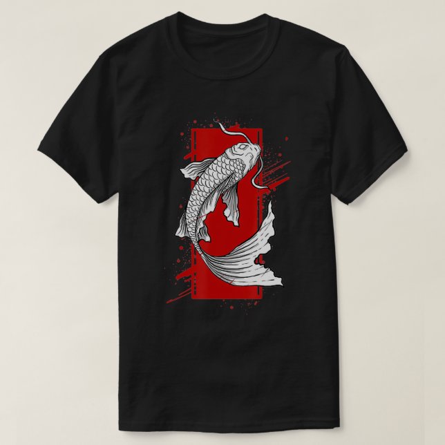 Retro Asian Koi Fish Traditional Japaneses  T-Shirt (Design Front)