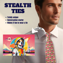 Retro Astro Beagle Pink Stealth Tie