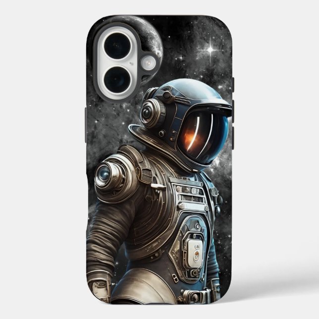 Retro Astronaut iPhone Case | 8K Art (Back)
