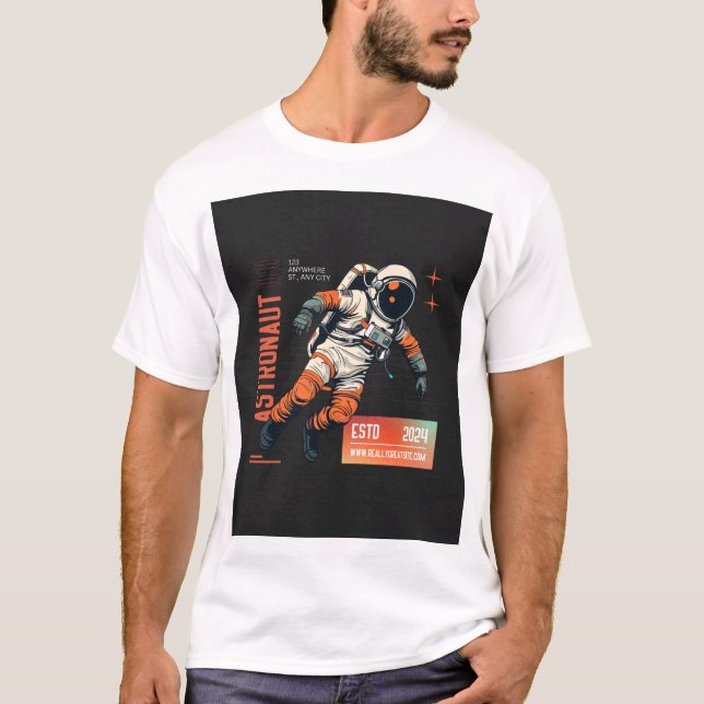 Retro Astronaut Spacewalk Illustration – Vintage  T-Shirt (Front)