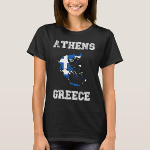 Retro Athens Greece Distressed Greece Flag T-Shirt