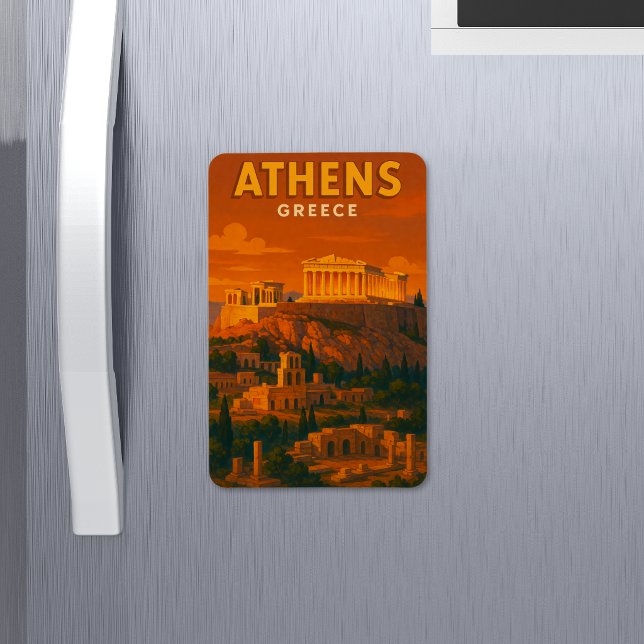 Retro Athens Greece Travel Magnet (Creator Uploaded)