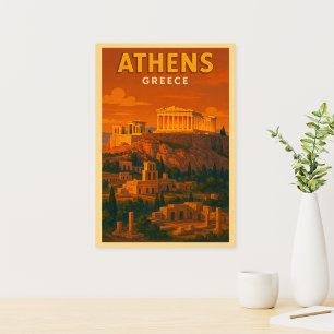 Retro Athens Greece Travel Photo Print