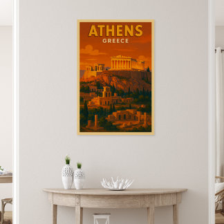 Retro Athens Greece Travel Poster