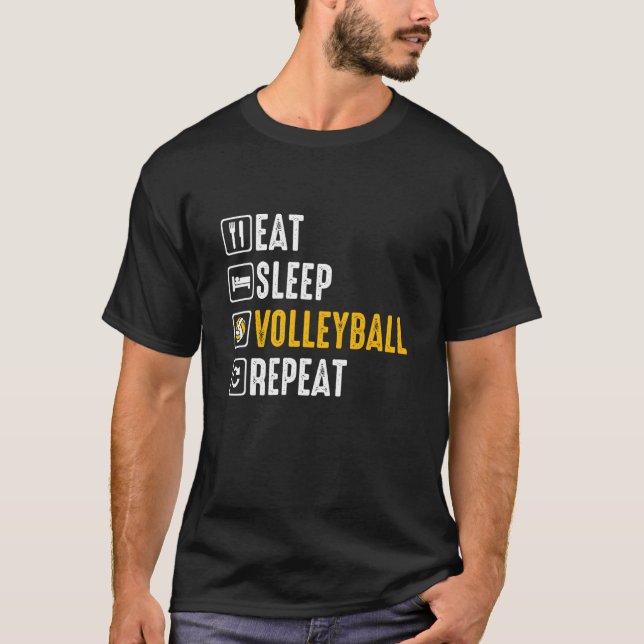 Retro Athletic Volleyball Team Sport Net Spike 34 T-Shirt (Front)