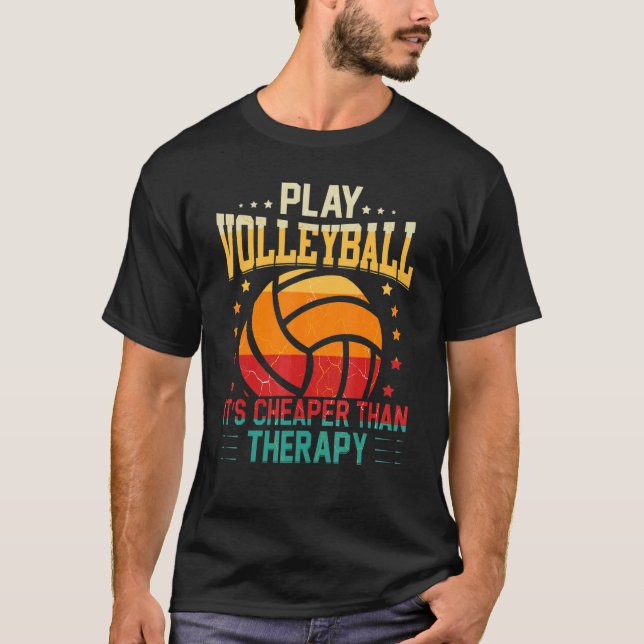 Retro Athletic Volleyball Team Sport Net Spike 48 T-Shirt (Front)