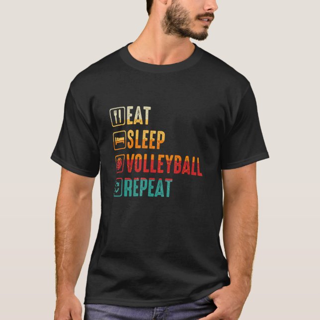 Retro Athletic Volleyball Team Sport Net Spike 50 T-Shirt (Front)