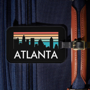 Retro Atlanta Georgia Vintage Sunset Skyline Luggage Tag