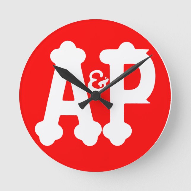 Retro Atlantic & Pacific Grocery Store Wall Clock (Front)