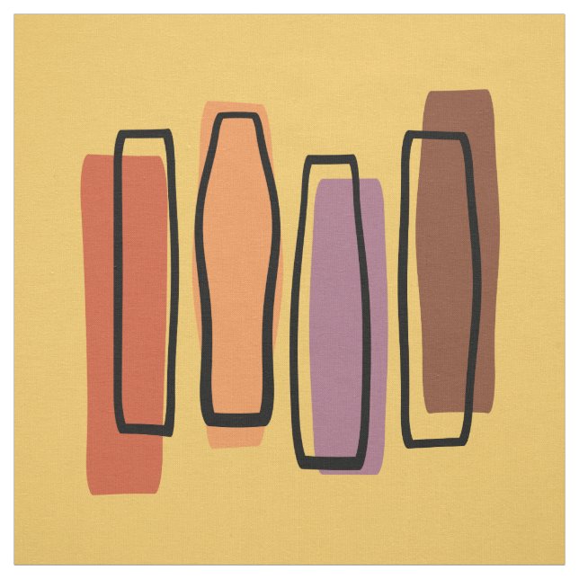 Retro Atomic Abstract Art 'Pillars' Fabric (Swatch)