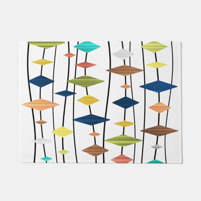 Retro Atomic Age Art Diamonds 1 Doormat (Front)