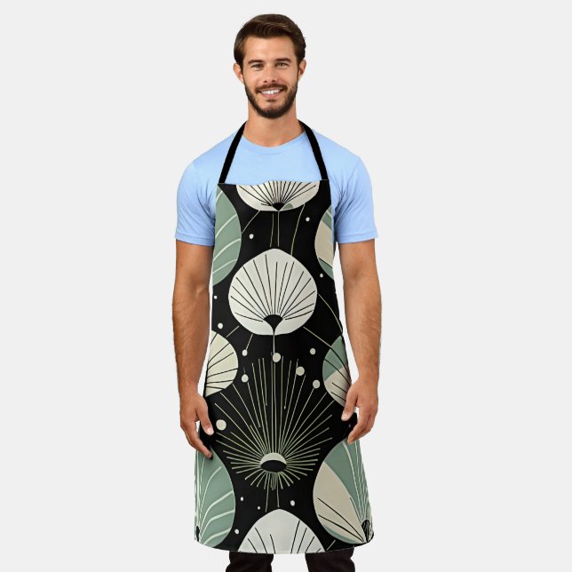 Retro Atomic Age Geometric Modern Pattern  Apron (Worn)