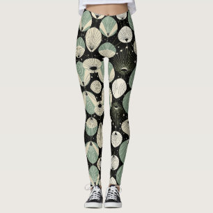 Retro Atomic Age Geometric Modern Pattern  Leggings