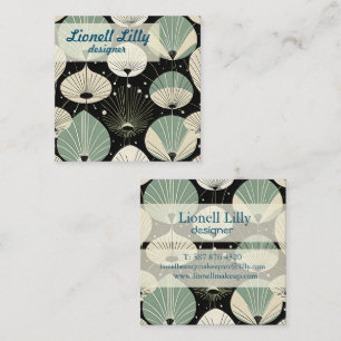 Retro Atomic Age Geometric Modern Pattern Square Business Card