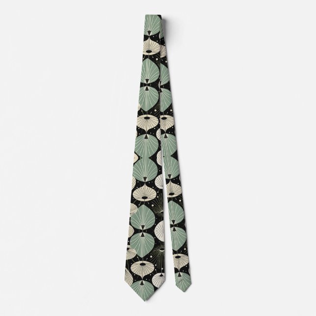 Retro Atomic Age Geometric Modern Pattern  Tie (Front)