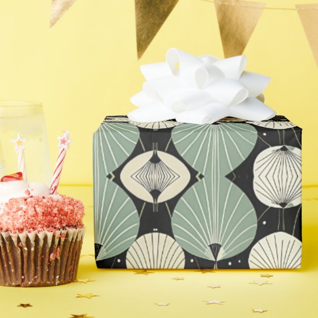 Retro Atomic Age Geometric Modern Pattern  Wrapping Paper (Birthday Party)