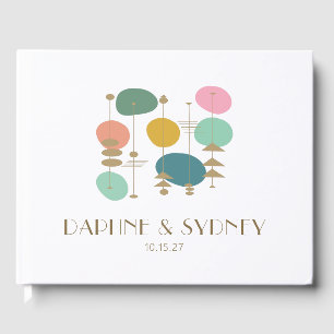 Retro Atomic Age Mid Century Modern Custom Wedding Guest Book