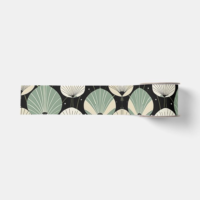 Retro Atomic Age Minimal Modern Pattern  Grosgrain Ribbon (Front)